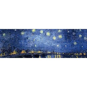 1art1 Vincent Van Gogh Poster Kunstdruk Op Canvas Starry Night Over The Rhône, 1888 Muurschildering Print XXL Op Brancard | Afbeelding Affiche 150x50 cm