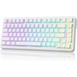 ATTACK SHARK X82PRO HE 75% Draadloos Rapid Trigger Gaming Toetsenbord, Hall Effect Magnetisch Schakelaar Toetsenbord met 0,01mm RT Verstelbare Actuatie, 8Khz, Hot-Swap, RGB, for PC Gamer (Witte)