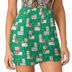 Vakantie Kerst Lama's Vrouwen Skorts Hoge Taille Tennis Rok Gelaagde Korte Mini Rok Culottes Skorts Met Zakken S