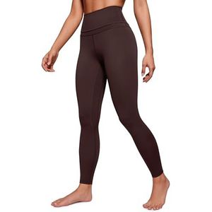 Naked Feeling Workout Leggings voor dames, 28 inch - Yogabroek met hoge taille en volledige lengte Hot Fudge Bruin L