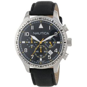 Nautica Unisex N16577G BFD 105 roestvrij staal chronograaf horloge, Zwart, Bfd 105