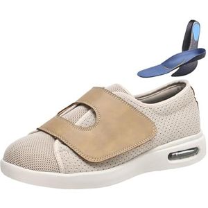 2025 Diabetische Schoenen,Voor Gezwollen Voeten Klittenband Extra Brede Revalidatieschoenen(Beige,49EU)