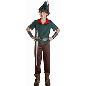 Robin Hood donkergroen kostuum voor een jongen