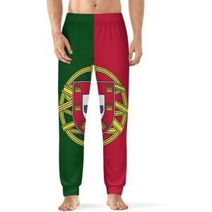 Portugal Vlag Mannen Pyjama Broek Zachte Lounge Bottoms Met Pocket Slaap Broek Loungewear