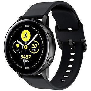 Lavaah Horlogeband, compatibel met Samsung Galaxy Watch Active/Active 2, 20 mm zachte siliconen vervangende band voor Galaxy Watch Active 2 44 mm/Galaxy Watch Active 40 mm, zwart