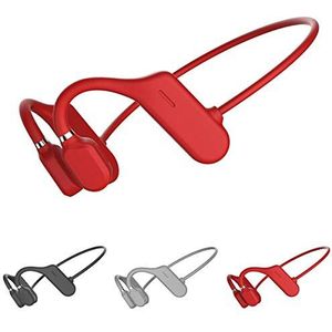 Queen.Y Beengeleiding Hoofdtelefoon Bluetooth Open Oor Draadloze HiFi Stereo Oortelefoon met Microfoon voor Sport Fitness Fietsen Hardlopen Rijden (Rood)