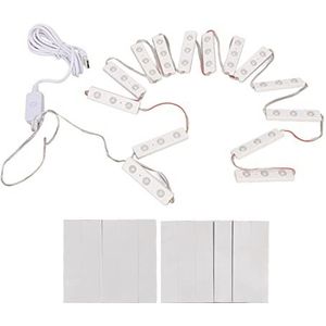 Led Make-upspiegelverlichting Ijdelheid Make-up Licht, 10 Lichtslingers Ultraheldere Witte LED, Dimbare Aanraakbare Lichtstrip, USB-spiegelverlichting voor Make-uptafel en Badkamerspiegel(14 snaren)