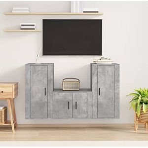 CBLDF Meubels-sets-3-delige tv-kast set beton grijs ontworpen hout
