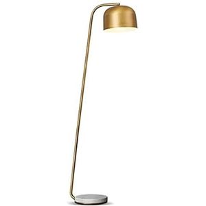Retro Minimalistische Vloerlamp, Metalen Boog Vloerlamp Vissen Vloerlamp Voor Slaapkamer Woonkamer Gebogen En Metalen Koepelkap Met Glans Leeslamp Woonkamer(Color:Gold)