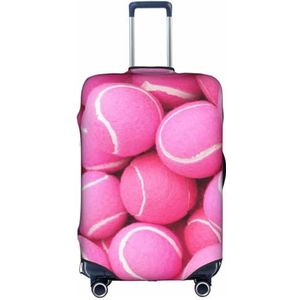 Wratle Koffer Cover Protectors Elastische Bagage Covers Past 18-30 Inch Bagage Leuke Panda en Luiaard, Heldere roze tennisballen, S