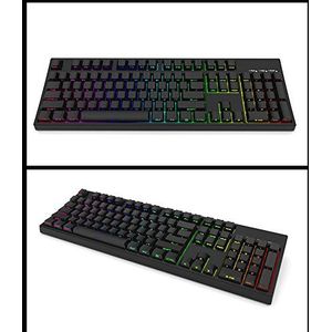 Zwart Wit PBT Double Shot 104 Zijverlichte Glans door Doorschijnende Backlit keycaps OEM Profiel voor MX Mechanische Toetsenbord Filco (Zwart) (alleen Keycap)