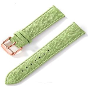LQXHZ Palm Bedrukte Lederen Band Echte Koeienhuid Horlogeband Handgemaakte Blauw Geel Bruin Bruin Heren Dameshorloge Armband (Color : Avocado Green Rose, Size : 15mm)