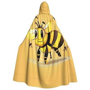 FRGMNT Leuke Cartoon Bee print Mannen Hooded Mantel, Volwassen Cosplay Mantel Kostuum, Cape Halloween Dress Up, Hooded Uniform