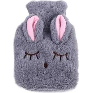 Warmwaterkruik warmwaterkruik slaapzaal buikwarmer cartoon handwarmer mini -proof draagbare warmwaterkruik handwarmer warmwaterzak (grijs)