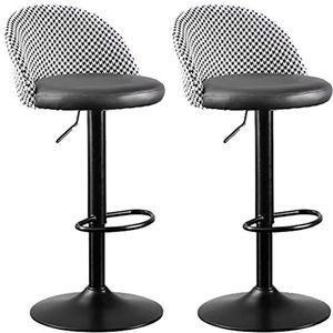 Home barkruk keuken eiland stoelen 2 stuks hoge krukken comfortabele rugleuning draaibare stoel, kantoor receptie barkrukken, verstelbaar 61-82 cm (kleur: -05) (kleur: 2)