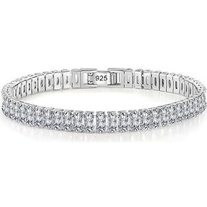 Armbanden, Armbanden Vrouwen Massief Zilveren Sieraden Ronde Gemaakt Moissanite Diamond Wedding Party 4mm Tennis Armband Drop Shipping