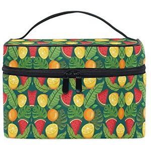 Fruit watermeloen citroen cartoon make-up tas organizer cosmeticakoffer cosmetische tas toilettas grote tas voor meisjes vrouwen dames
