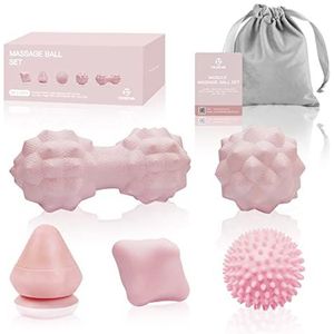 Massagebalset, pinda-massagebal, stekelige massagebal, lacrossebal, acupunt-massagebal, handoefenballen - ontworpen om stress te verlichten en strakke spieren te ontspannen (1)