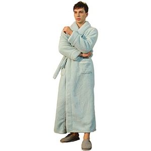 Badjas Heren Extra Lang, Superzachte Fleece Microvezel Badjas Ochtendjas, Saunamantel, Voor Thuis, Om Te Loungen, Grote Maten (Groen,XL)