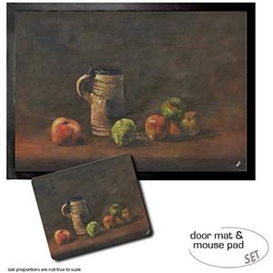 1art1 Vincent Van Gogh, Still Life With Beer Mug And Fruit, 1881 Deurmat (70x50 cm) + Muismat (23x19 cm) Cadeauset