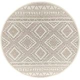 the carpet Calgary - stevig buitentapijt, plat geweven, modern design, ideaal voor keuken en eetkamer, vintage-look, boho-stijl, ook geschikt voor buitengebruik, natuur, 120 cm Rond
