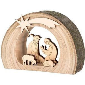 MaMeMi Mini-kribbe van hout: must-have voor Kerstmis [ca 8 cm] TAFELKRIPPE uit Zuid-Tirol, echt vakmanschap