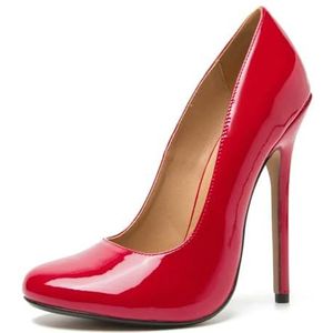 Pumps Mode Puntschoen Lakleer 15CM Dunne Hakken Hoge Hakken Vrouwen Schoen Zwart, Rood, 41 EU