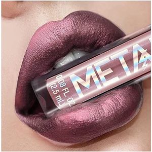 INTEROOKIE Metallic vloeibare lippenstift lipkleur non-stick cup lipglazuur kleur make-up, parel schoonheid make-up (NAAKTE GLANZING)