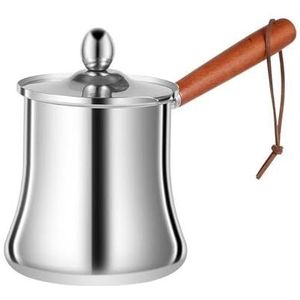 Turkse koffiepot van roestvrij staal, melkwarmer met schenktuit en deksel, boterwarmer, Turkse mokkapot, for thuis, café, restaurant, camping(720ml)