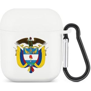Wapen van Colombia Leuke Case voor AirPods 2&1 Schokbestendige Beschermende Hoofdtelefoon Gevallen Cover Met Sleutelhanger voor Mannen Vrouwen