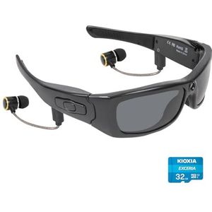 Hereta Camera-zonnebril, Bluetooth-zonnebril, Full HD 1080P, sport videocamerablail met uv-bescherming, gepolariseerde lens voor buiten en op reis (inbegrepen 32 GB TF-kaart)