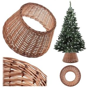 KADAX Kerstboomrok van natuurlijke wilgentenen, handgemaakte hoes voor kerstboomstandaard, hoes voor kerstboomstandaard, kerstboomring (50 cm)