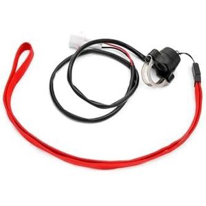 Motorfiets Stuurschakelaar Motorfiets Noodstopschakelaar Magnetische Bovenkap Met Polsband Stop AAN UIT(Red)