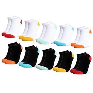 Occulto - Piccolo - Sneakersokken - Wit Zwart - Pak van 10