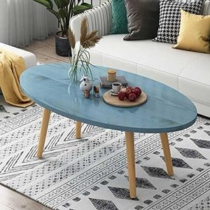 Moderne middentafel - bijzettafel, industriële ovale salontafels, banktafel, eenvoudig en stijlvol meubilair for de woonkamer (Color : Blue, Size : A)
