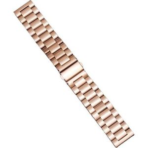 Jeniko Rvs Horlogebanden Vouwsluiting 16mm 18mm 20mm 22mm 24mm Quick Release Business Horloge Band Horloge Accessoires (Color : Rose Gold, Size : 24mm)