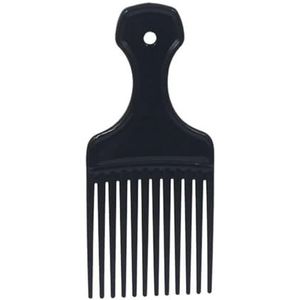 1 stuk brede tanden borstel pick kam vork haarborstel insert haar pick kam plastic tandwiel kam voor krullend afro haar styling gereedschap (maat: zwart)