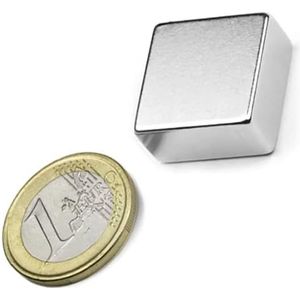 5 x vierkante magneet magneet vierkant neodymium (NdFeB) - 20 x 20 x 10 mm - hechtkracht 14,2 kg - 5 stuks - sterke blokmagneten voor industrie en thuis