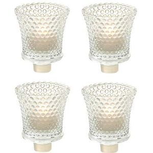 Spetebo - Glazen Theelichthouder - Set van 4 - Kaarsenhouder