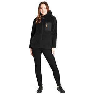 CityComfort Hoodies voor dames en tieners, pluizige teddy fleece hoodie, warme zachte dames fleece jas, Zwart, M