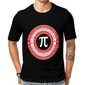 Pi Day Mathematics Symbol Heren Korte Mouw Grafisch T-shirt Ronde hals Print Casual Tee Tops 3XL