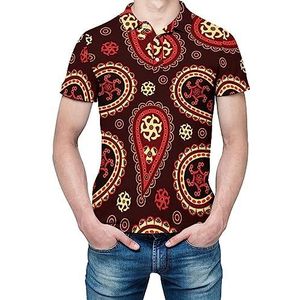 Indian Paisley heren shirt met korte mouwen golfshirts regular fit tennis T-shirt casual business tops