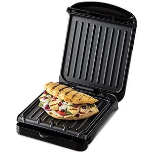 George Foreman 25800 Kleine grill, veelzijdige grillplaat, kookplaat en toastiemachine met snelle opwarming en eenvoudige reiniging, zwart