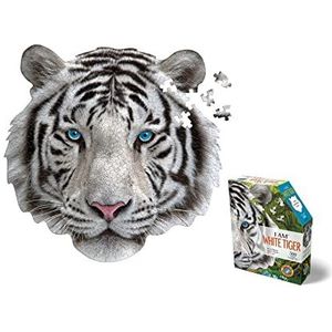 Madd Capp Shape Puzzel, contourpuzzel witte tijger, 300 stukjes, voor volwassenen en kinderen