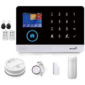 Huisbeveiligingssysteem, Smart Home GSM Alarmsysteem for Thuis Met Bewegingssensor Draadloze Sirene Nachtzicht IP Camera Tuya(H-103.)