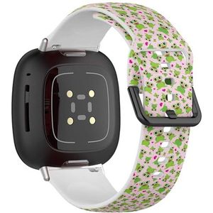 Sportbandje compatibel met Fitbit Sense / Sense 2 / Versa 4 / Versa 3 (meisjes kikker) siliconen armband accessoire