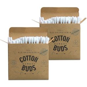 2 dozen met 200 bamboe wattenstaafjes, plasticvrij, draagbaar, biologisch afbreekbaar, milieuvriendelijk en hernieuwbare hulpbronnen.