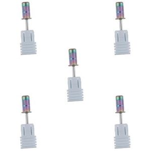 5 Set van RVS Schuren Band Doorn Bit voor Nail Boor Machine Acryl Nail Regenboog, 0.5 x 0.25 inch