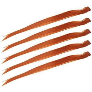 Olored rechte clip in hair extensions 5 stuks flexibele clip op oordruppel blauwe kleur pruik voor Oranje