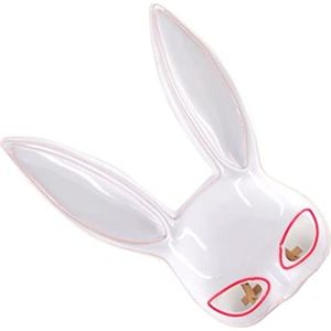 Kufoo Halloween-hazenmasker, lichtgevende konijnenmasker, geurloos, voor vakantiefeesten (wit)